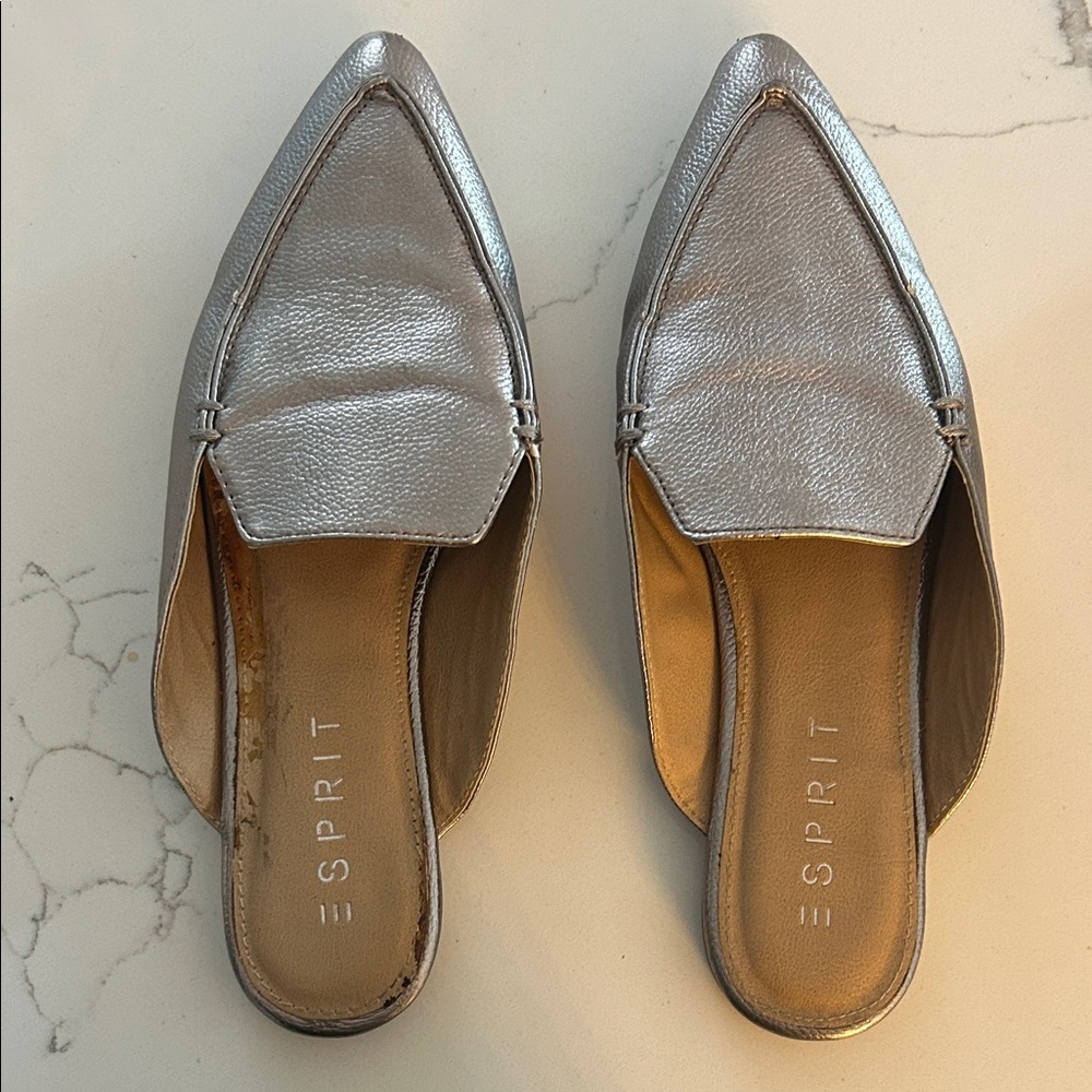 Esprit Metallic Silver Women's Mules